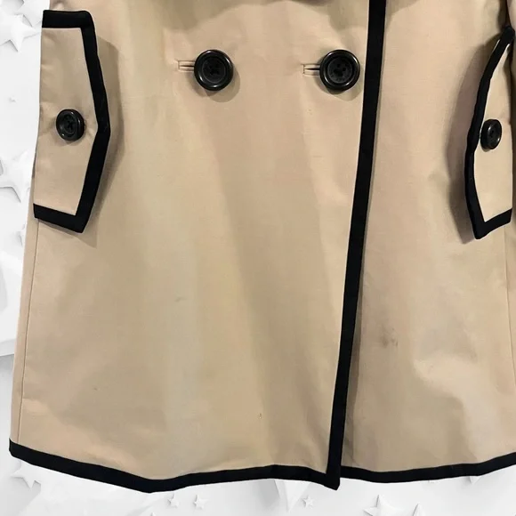 Kate Spade Tan/Black Trench Coat girl size M - Picture 4 of 9